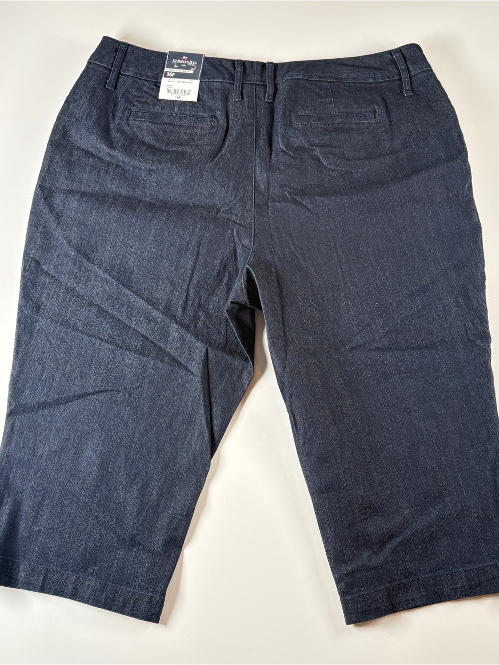 St John’s Bay Secretly Slender Denim Shorts 16P Dark Wash Tummy Control Comfort - Picture 11 of 12